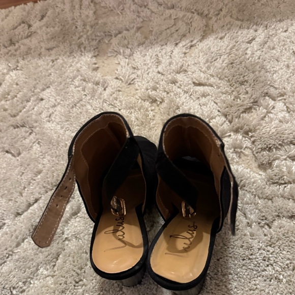 Lulus Black Suede Heels - Picture 4 of 7